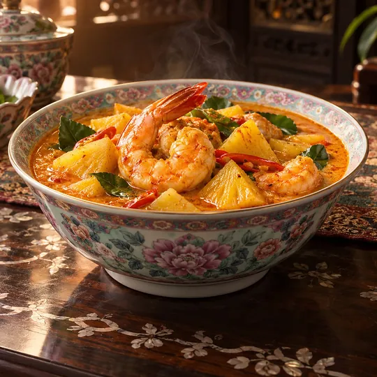 แกงคั่วสับปะรดกุ้ง