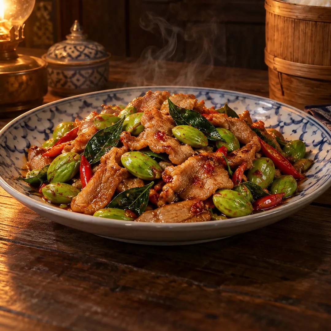 ผัดเผ็ดหมูสะตอ อาหารภูเก็ต