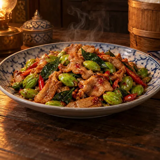 ผัดเผ็ดหมูสะตอ