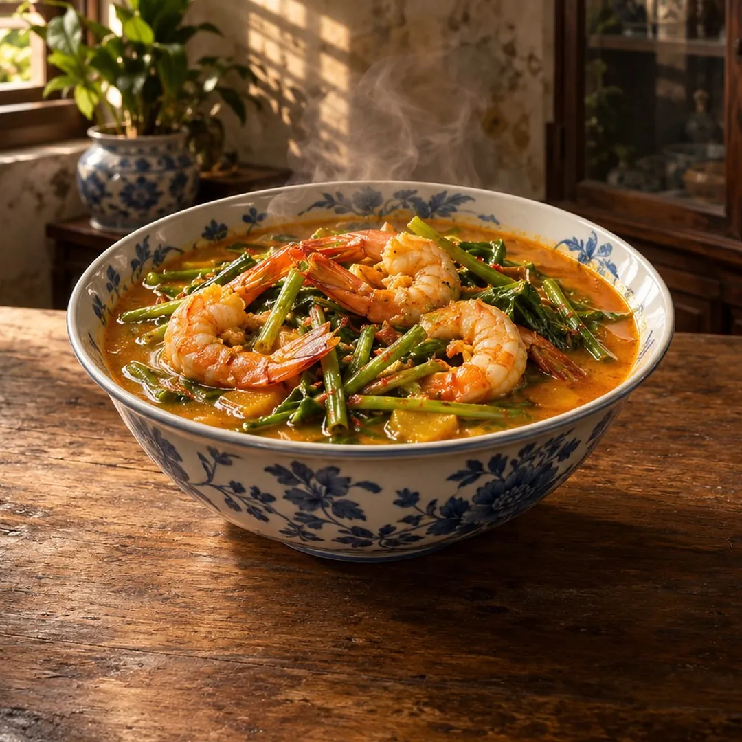 แกงส้มกุ้งผักบุ้ง อาหารภูเก็ต