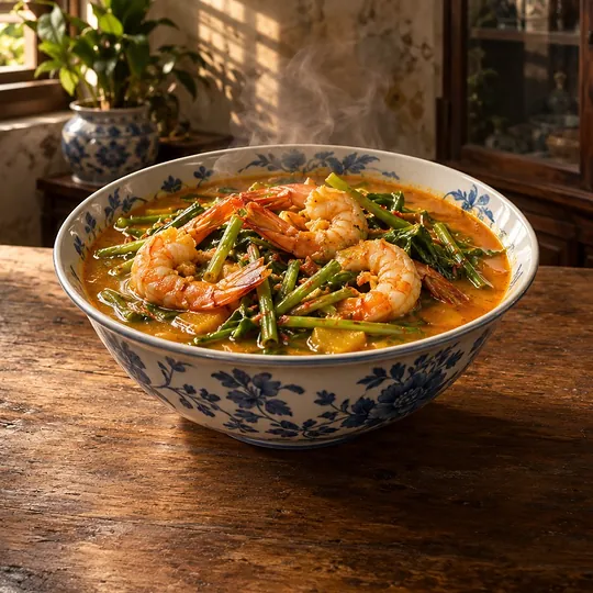 แกงส้มกุ้งผักบุ้ง