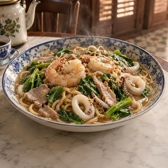 หมี่ฮกเกี้ยนราดหน้า