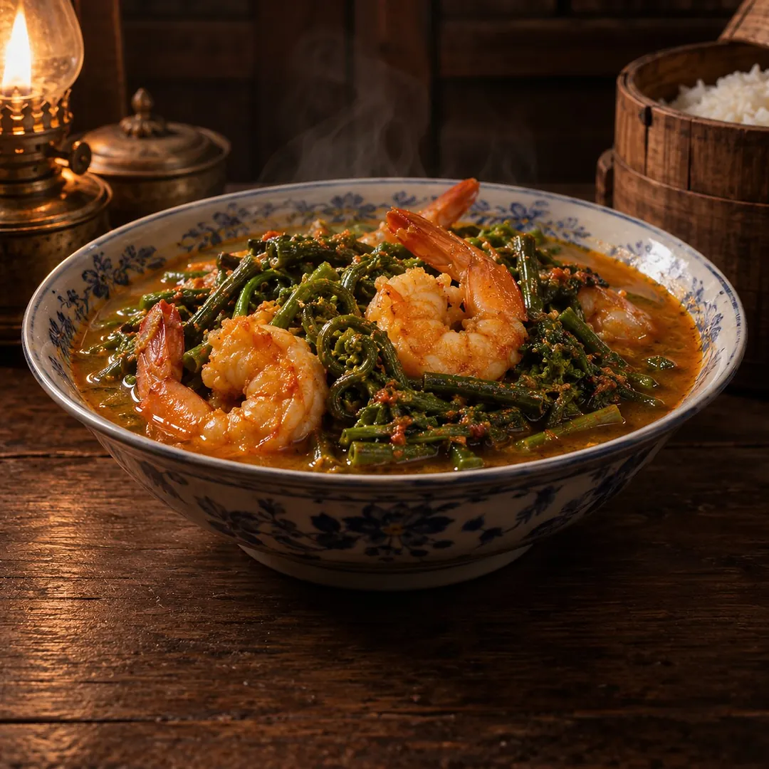 แกงส้มกุ้งผักกูด อาหารภูเก็ต