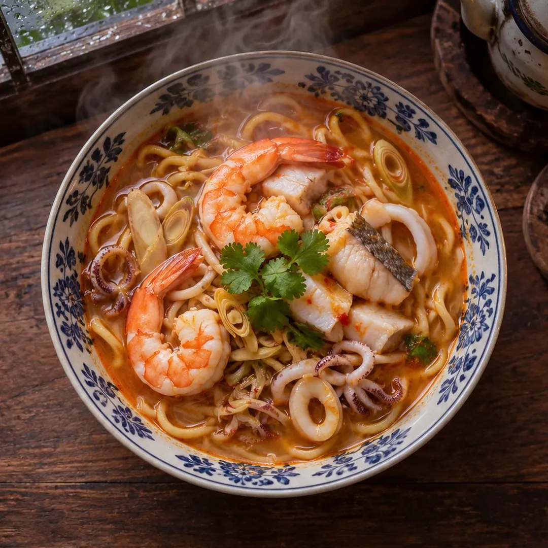หมี่ฮกเกี้ยนต้มยำทะเลภูเก็ต อาหารภูเก็ต