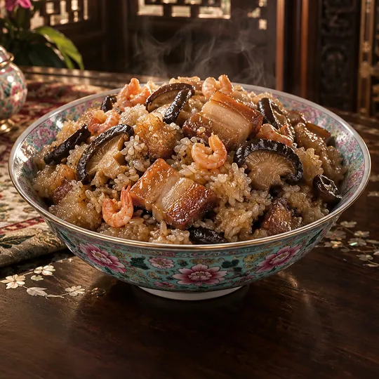 ข้าวเหนียวอิ่วปึ่งเห็ดหอม