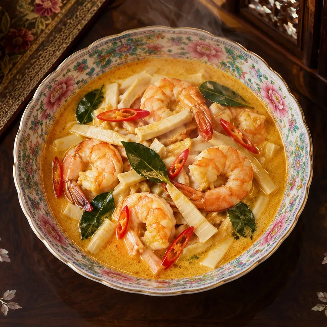 แกงกะทิกุ้งยอดมะพร้าว อาหารภูเก็ต
