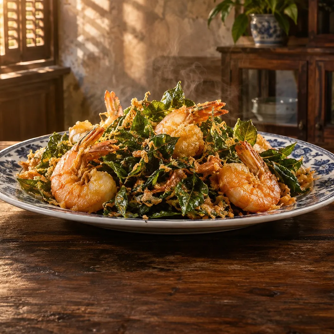 กุ้งทอดใบเล็บครุฑ อาหารภูเก็ต