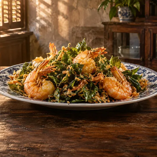 กุ้งทอดใบเล็บครุฑ