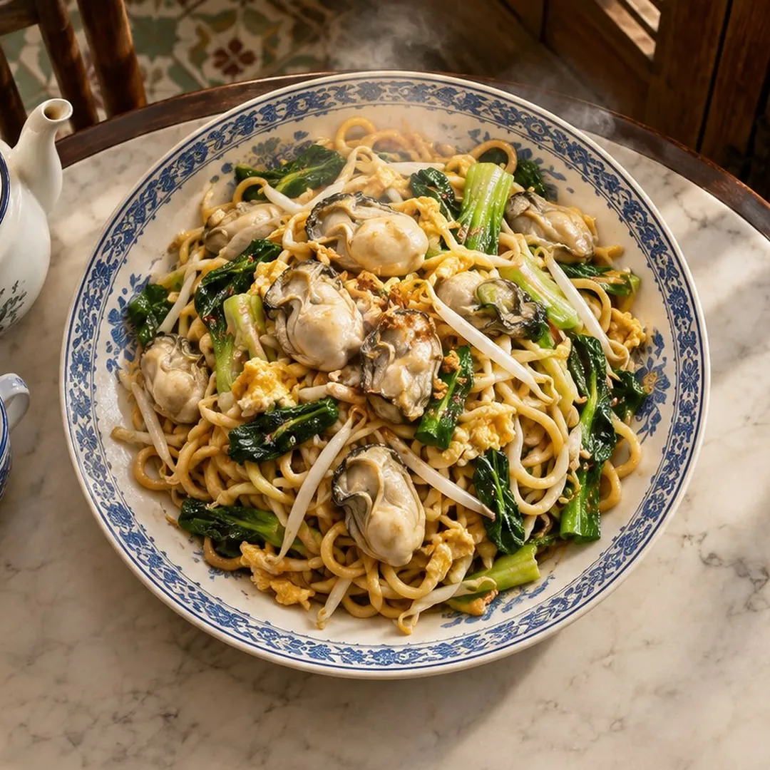 หมี่ฮกเกี้ยนผัดหอยนางรม อาหารภูเก็ต