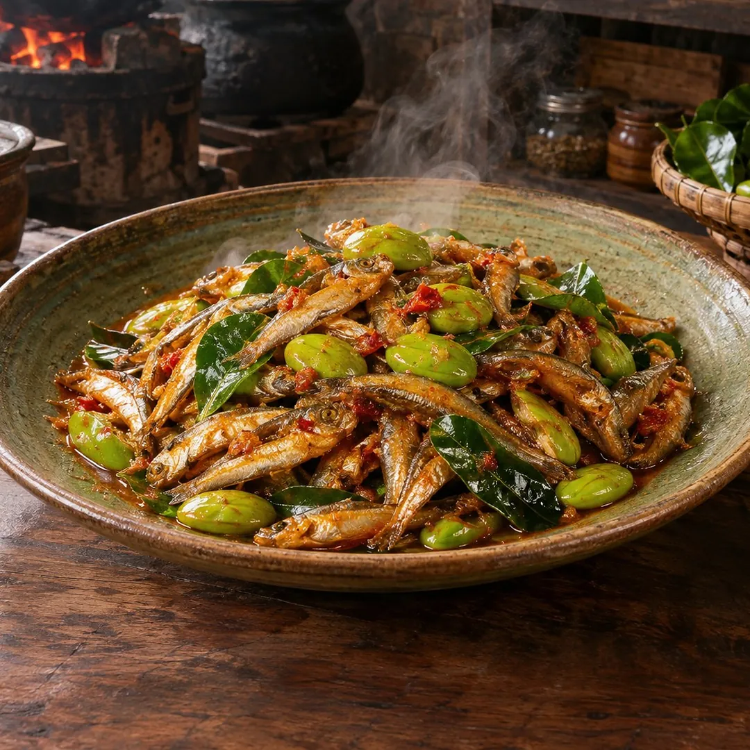 ผัดเผ็ดปลาฉิ้งฉ้างสดสะตอ อาหารภูเก็ต