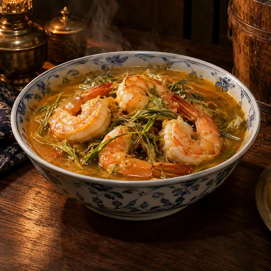 แกงส้มกุ้งใบมะขามอ่อน