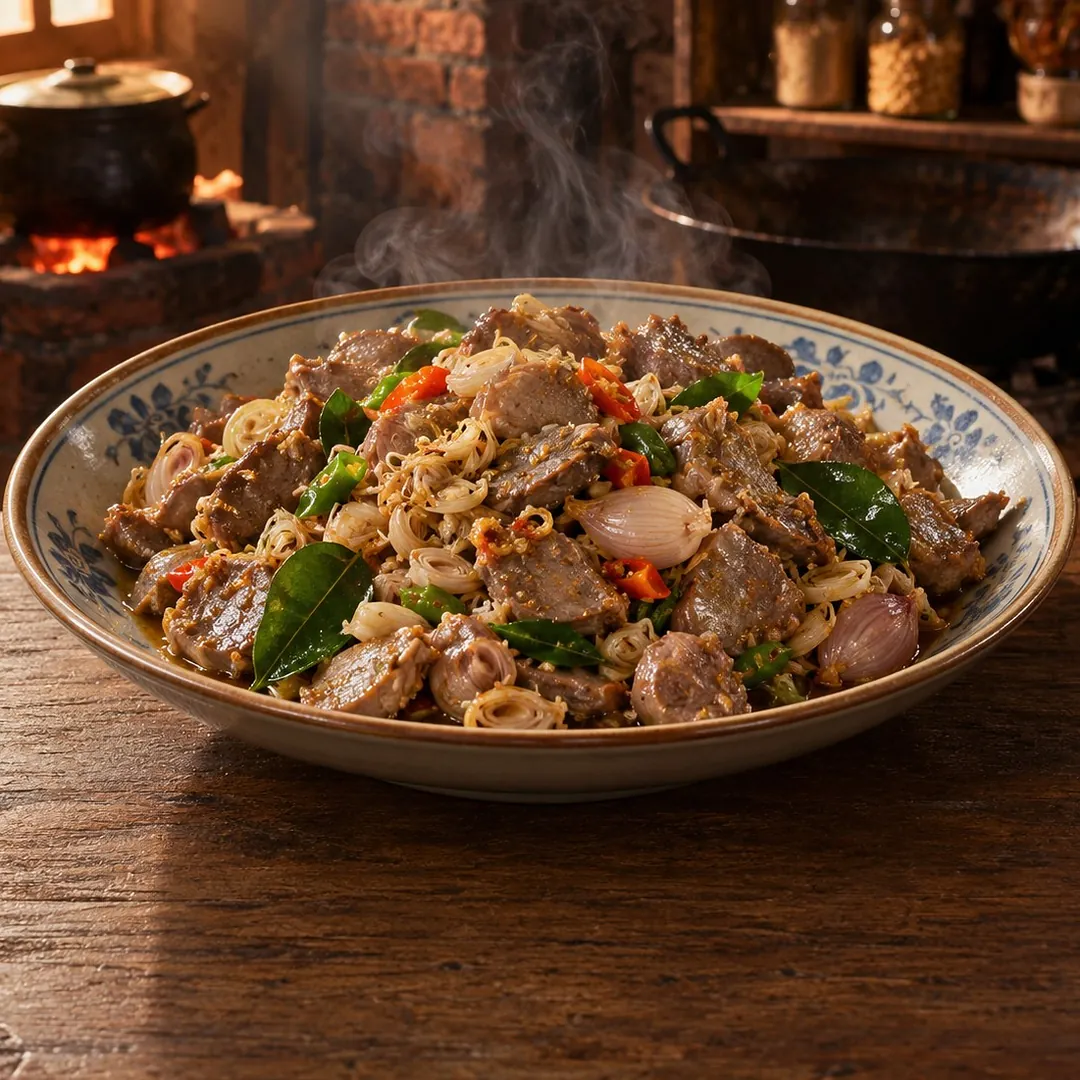 หมูเอี่ยมต้อผัดเคยเค็ม อาหารภูเก็ต