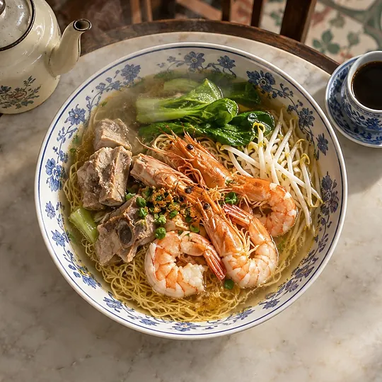 บะหมี่กุ้งน้ำสไตล์ภูเก็ต