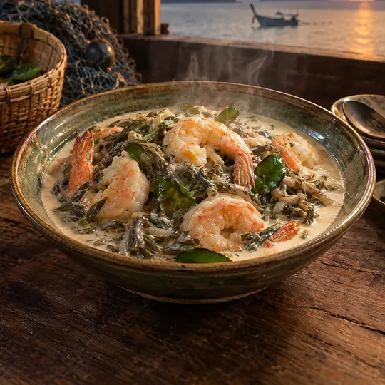 แกงกะทิกุ้งออดิบ