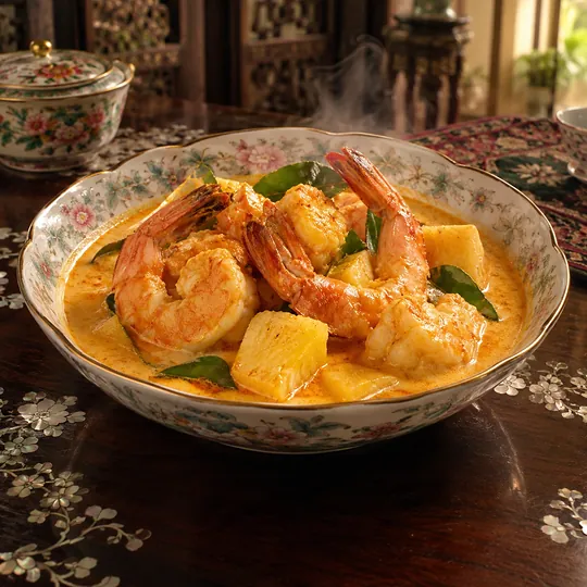แกงกะทิกุ้งกุลาดำสับปะรดภูเก็ต