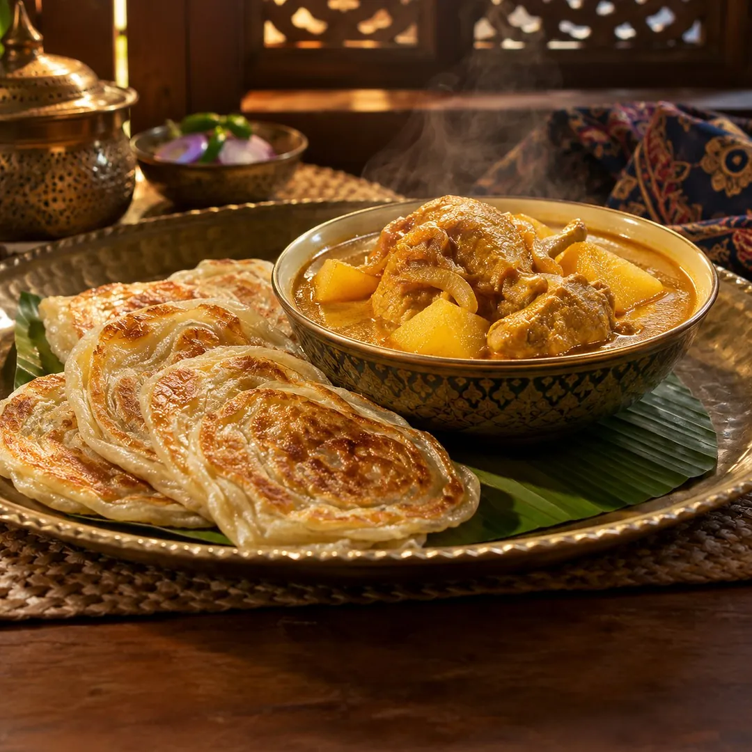 โรตีแกงไก่แบบมุสลิมภูเก็ต อาหารภูเก็ต