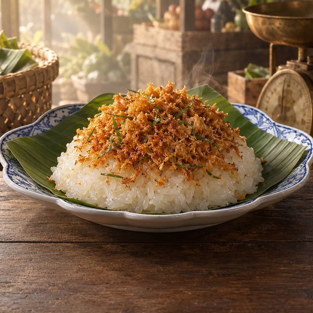 ข้าวเหนียวมูนหน้ากุ้ง อาหารภูเก็ต