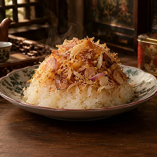 ข้าวเหนียวมูนหน้าปลาแห้ง