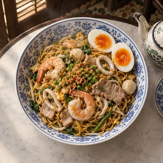 หมี่ฮกเกี้ยนแห้งไข่ยางมะตูม