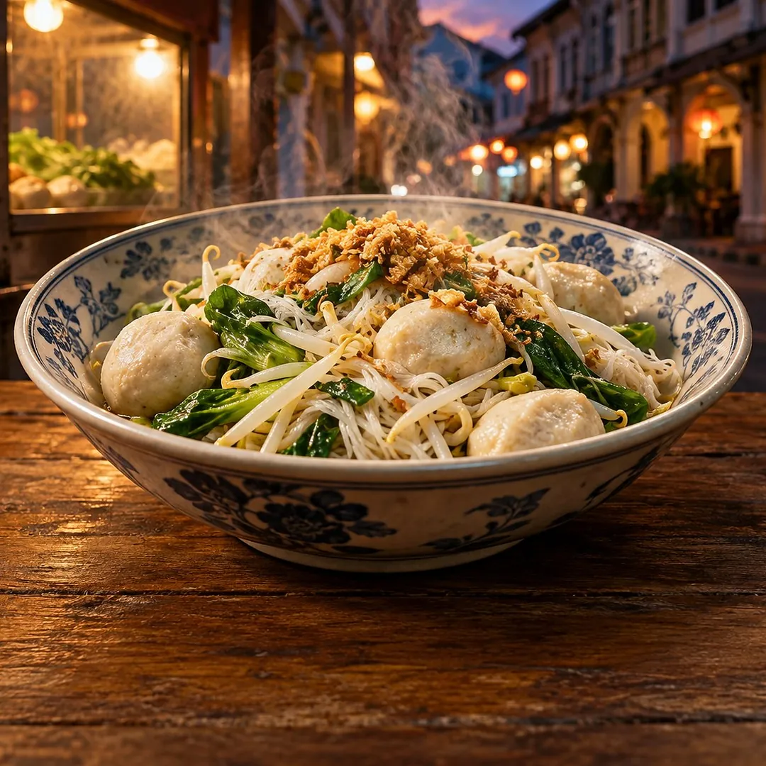 หมี่เปาะลูกชิ้นปลาแห้ง อาหารภูเก็ต