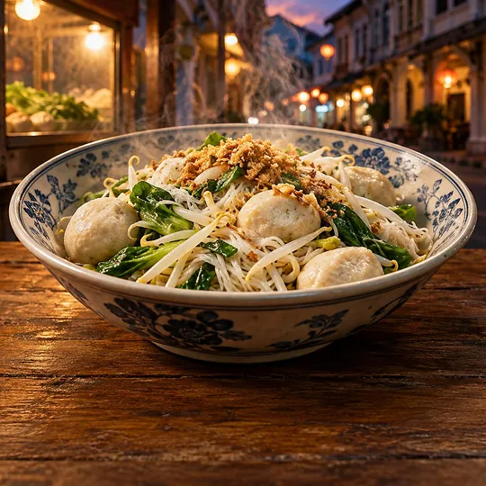 หมี่เปาะลูกชิ้นปลาแห้ง