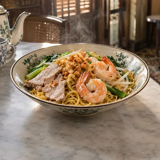 บะหมี่เหลืองแห้งแบบคนในทู