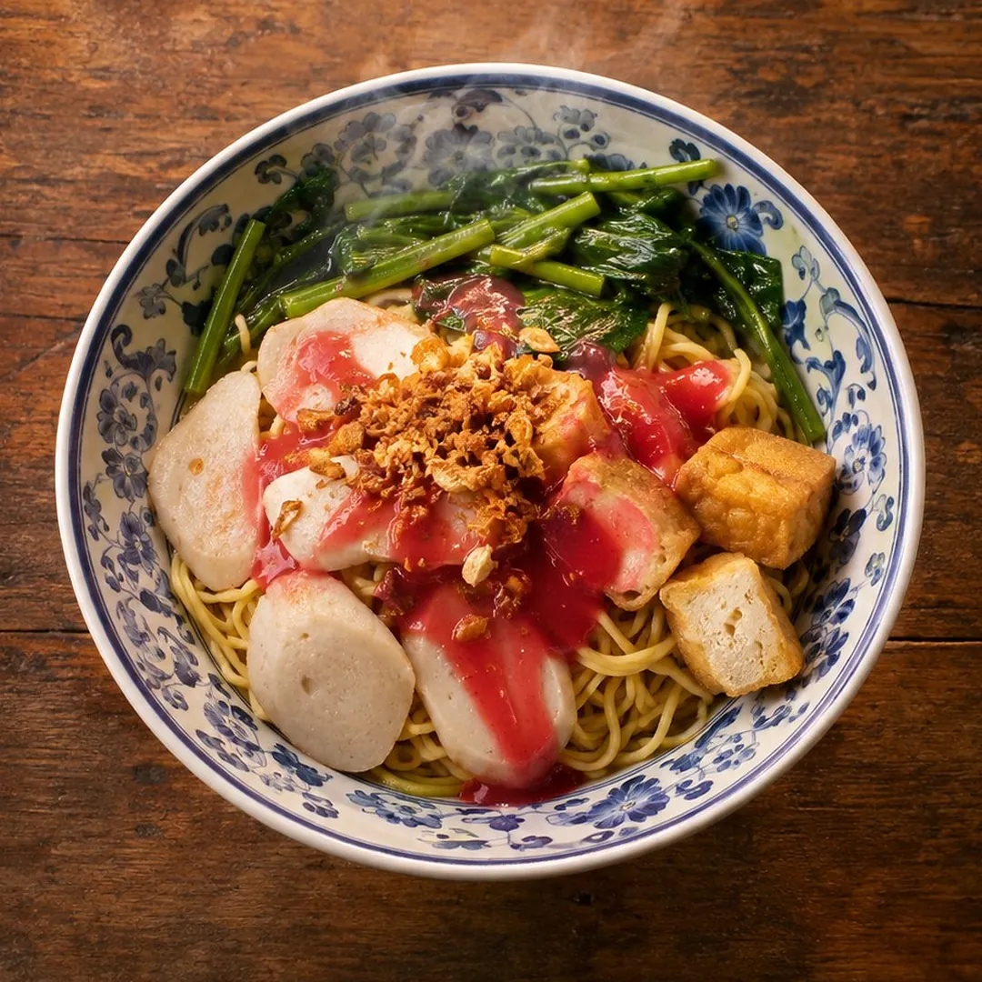 บะหมี่เหลืองเย็นตาโฟแห้งภูเก็ต อาหารภูเก็ต