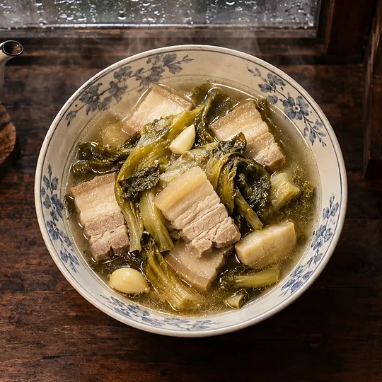 แกงจืดเกี้ยมฉ่ายหมูสามชั้น