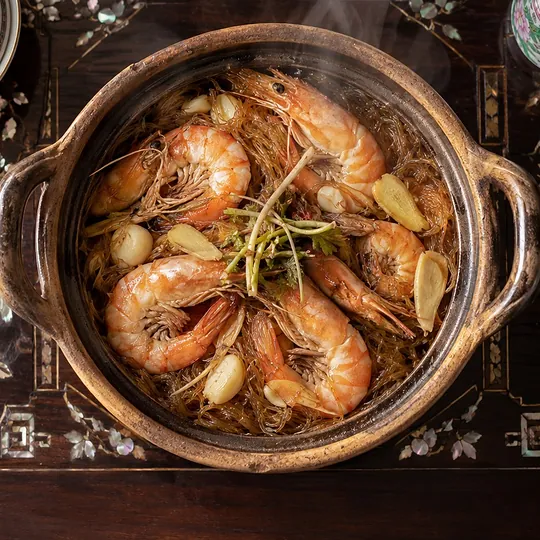 กุ้งอบวุ้นเส้นแบบจีนภูเก็ต