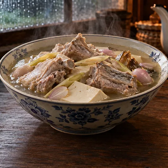 ซุปซี่โครงหมูเต้าหู้ปลาเค็ม