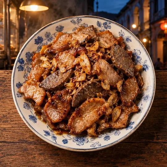 หมูขั้วตับทอดซีอิ๊ว