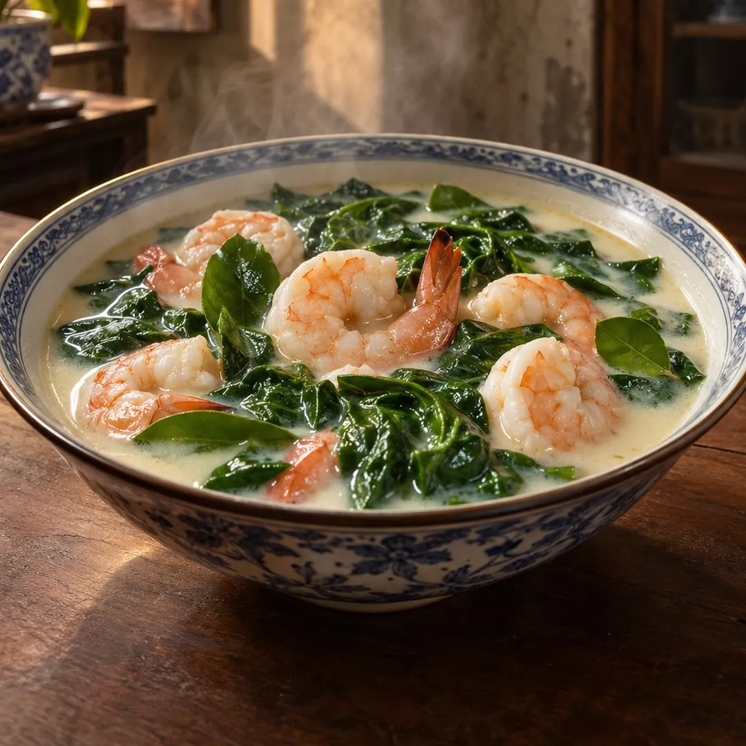 แกงเลียงใบเหลียงกุ้งสด อาหารภูเก็ต