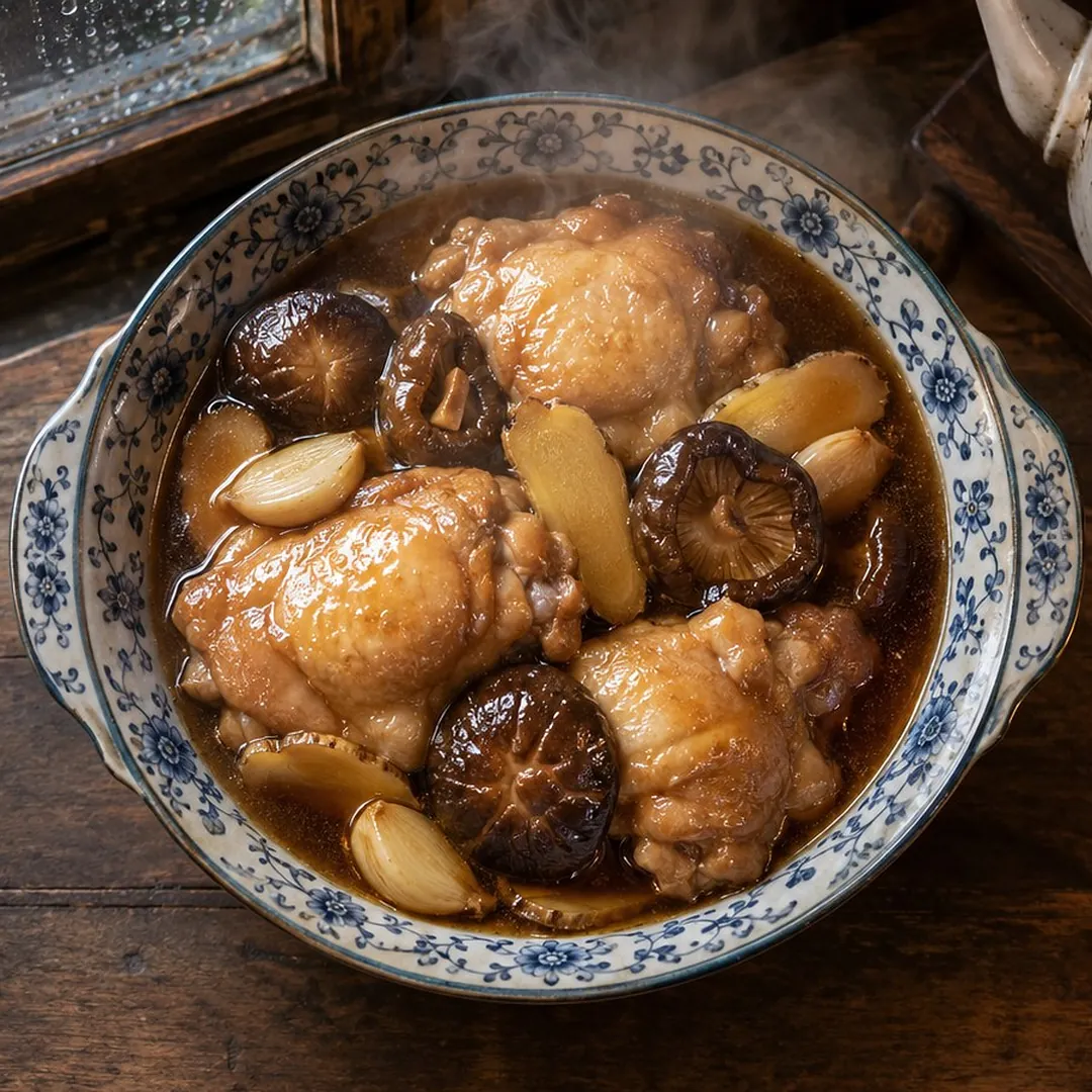 ไก่ตุ๋นเห็ดหอมแบบบุญรัตน์ อาหารภูเก็ต