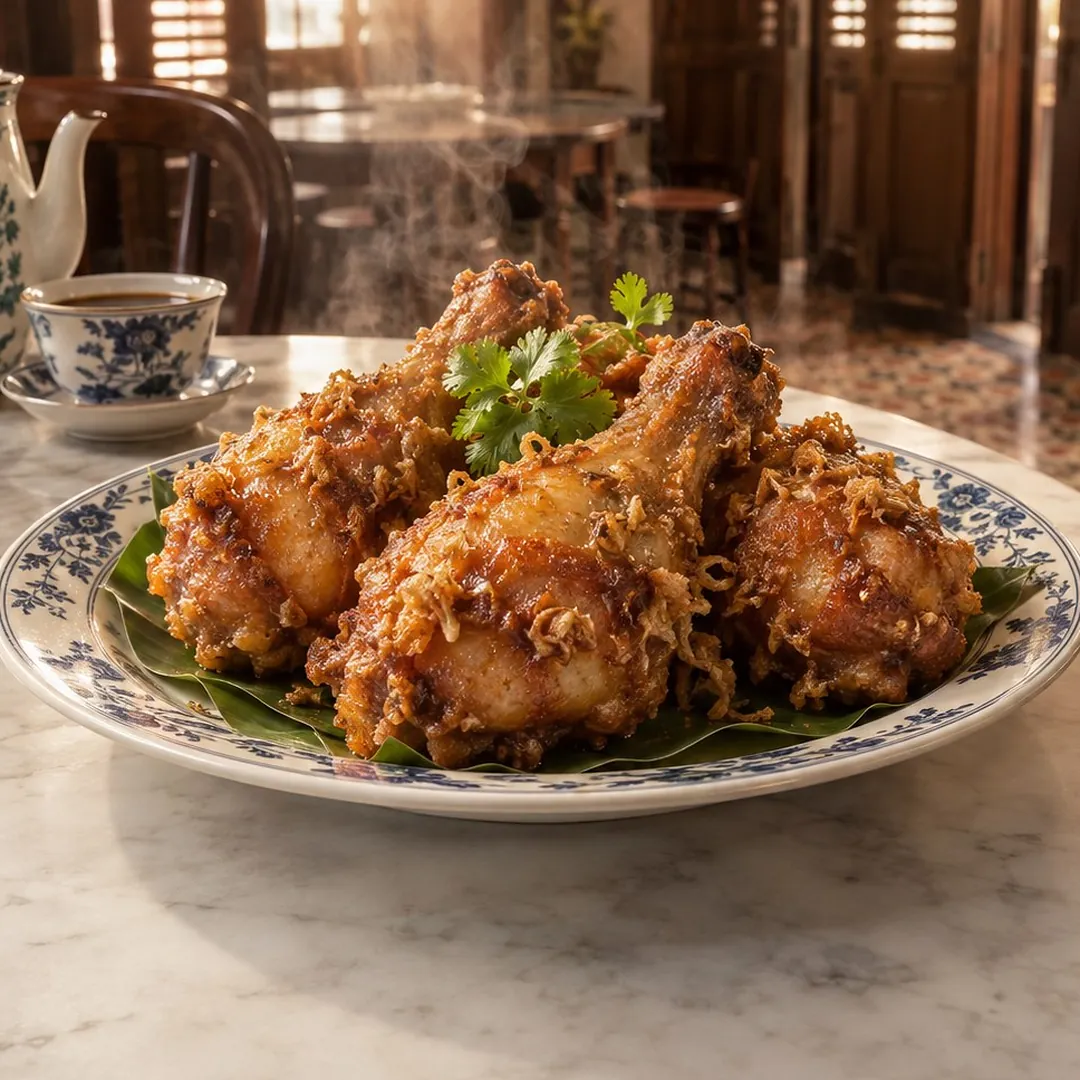 น่องไก่ทอดแบบติ่มซำภูเก็ต อาหารภูเก็ต