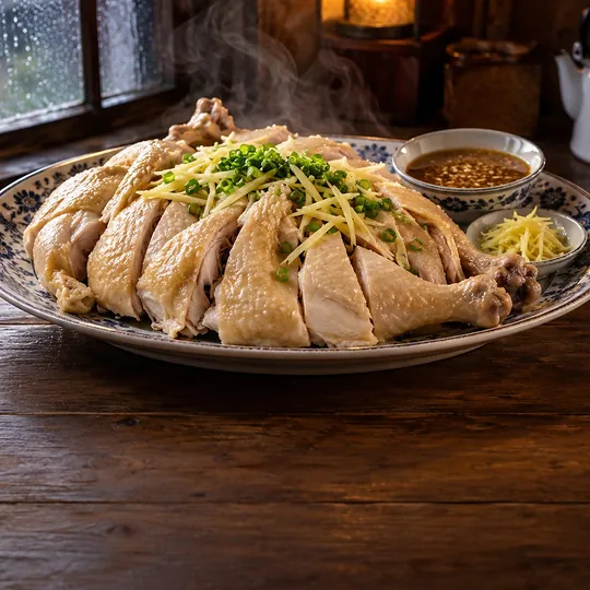 ไก่ต้มสับน้ำจิ้มเต้าเจี้ยวแบบย้อยโภชนา