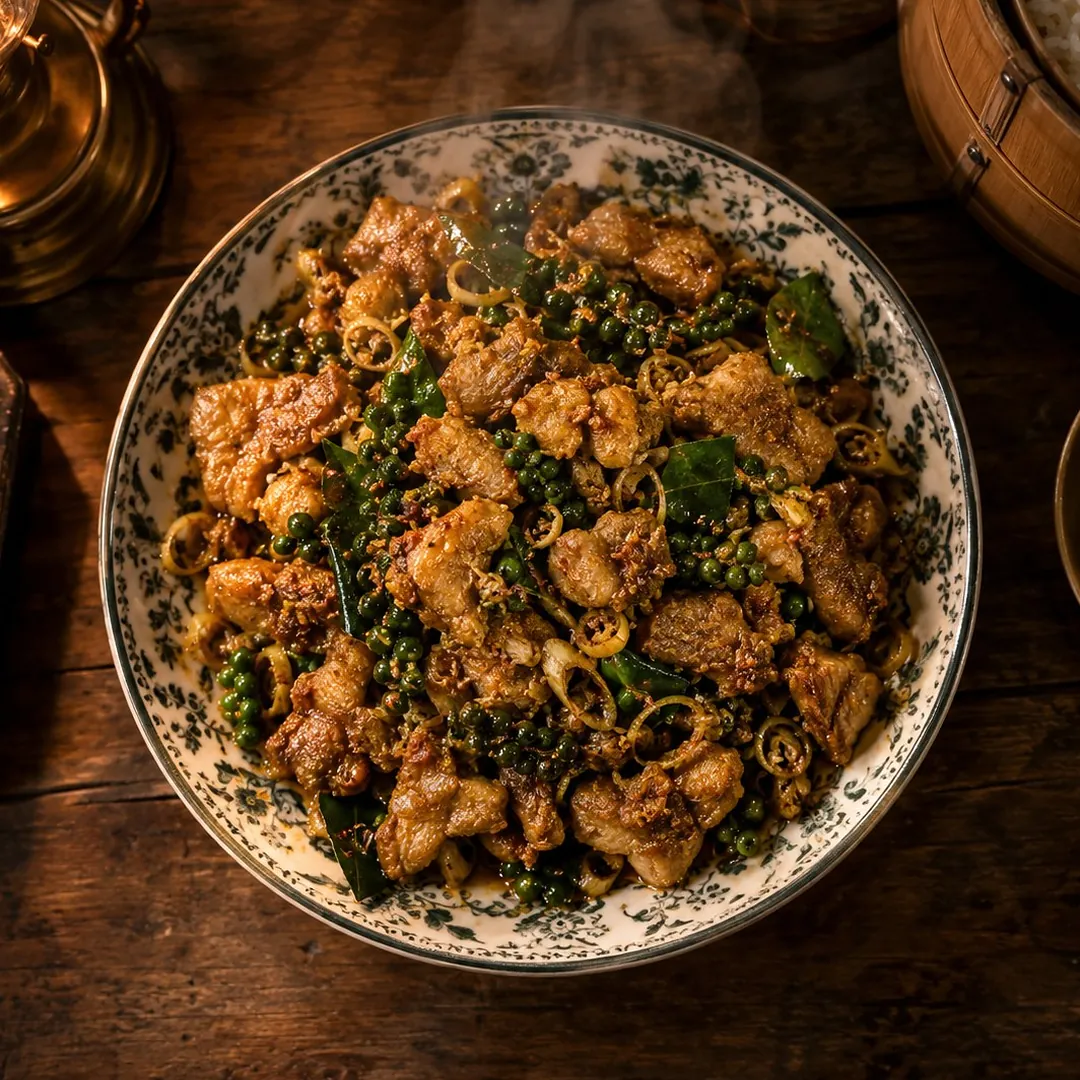 คั่วกลิ้งหมูพริกไทยสด อาหารภูเก็ต