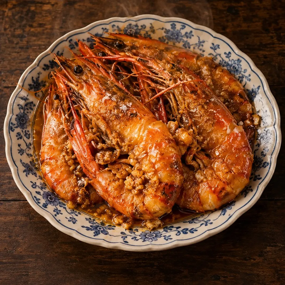 กุ้งทอดเกลือในมันกุ้ง อาหารภูเก็ต